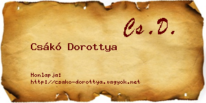 Csákó Dorottya névjegykártya